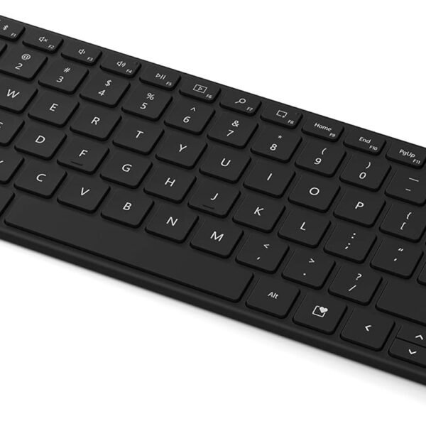 Designer Compact Keyboard - Matte Black. Standalone Wireless Bluetooth Keyboard. Compatible with Bluetooth Enabled Pcs/Mac