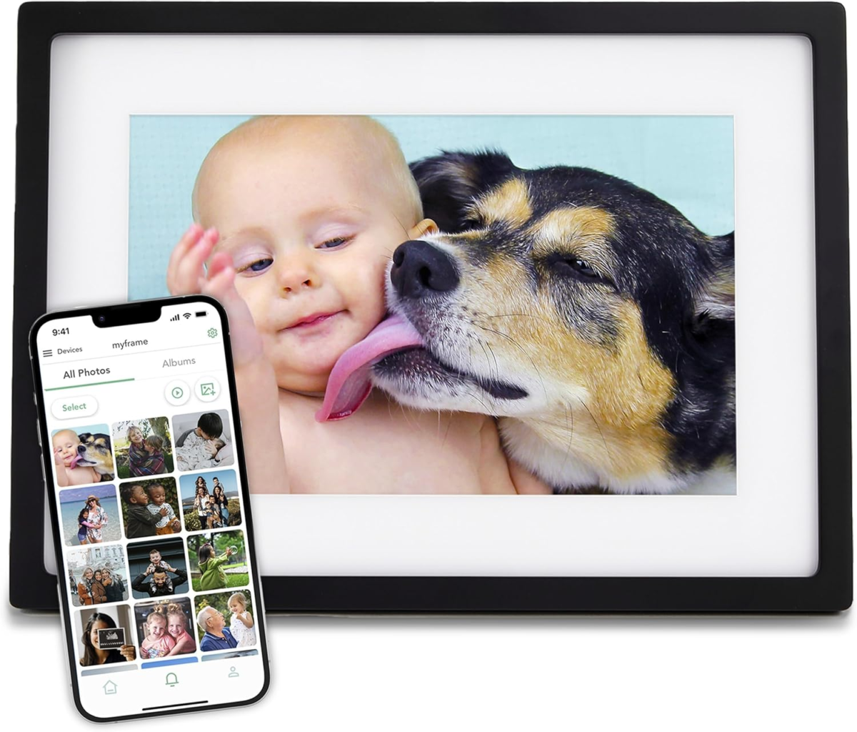 Digital Picture Frame - Wifi Enabled with Load from Phone Capability, Touch Screen Digital Photo Frame Display - Customizable Gift for Friends and Family - 10 Inch Black - Image 1